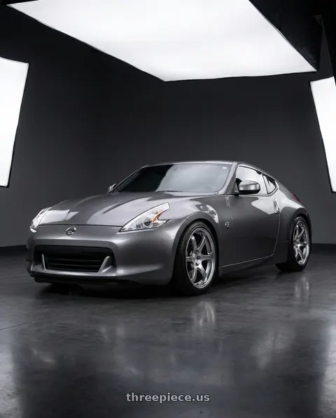 2009 Nissan 370Z with Ssr Reiner Type 6S 5x114.3 19X9.5 22 Normal Disk Titan Silver wheels