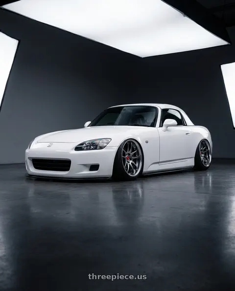 2000 Honda S2000 with Work Cr 2P 4x100 17x10.0 +0 GT Silver wheels