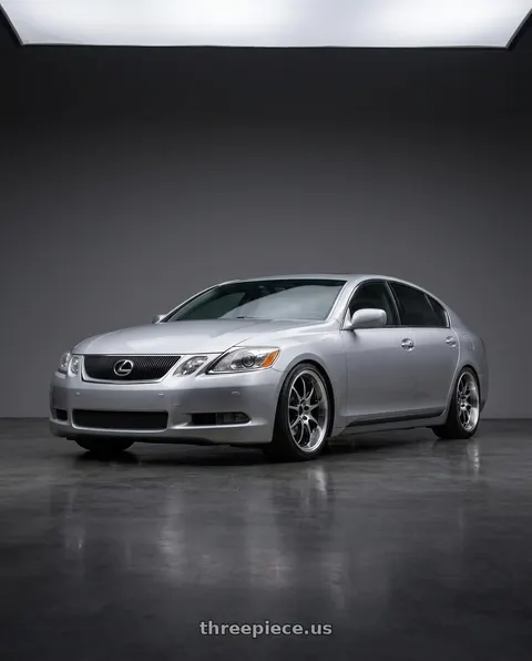 2006 Lexus GS300 with Work Emotion D9r 5x100 19x9.5 +38 Gt Silver Rim Cut wheels