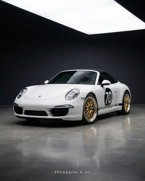 2012 Porsche 911 Carrera S with BBS LM 5x114.3 17x7.5+38 Gold wheels