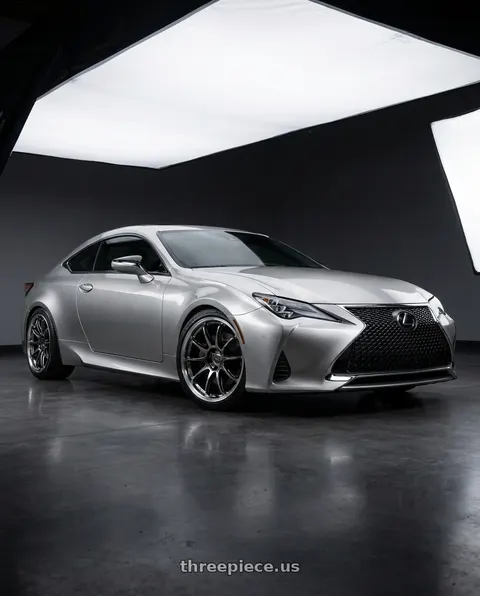 2020 Lexus RC300 with Work Emotion Zr10 5x114.3 19x8.5 +38 Glim Black Diamond Rim cut wheels