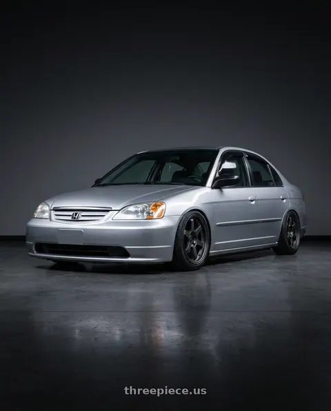 2002 Honda Civic with 9six9 SIX-1 5x114.3 17X8 +35 Carbon Gray wheels