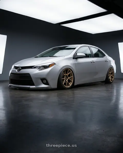 2015 Toyota Corolla with Konig Ampliform 5x120 19x10+28 Gloss Bronze wheels