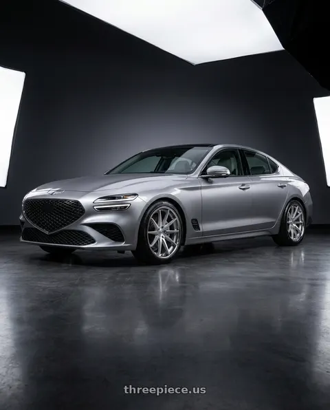 2024 Genesis G70 with Rohana RFC10 5x114.3 20x9+35 Machine Silver/Chrome Lip wheels
