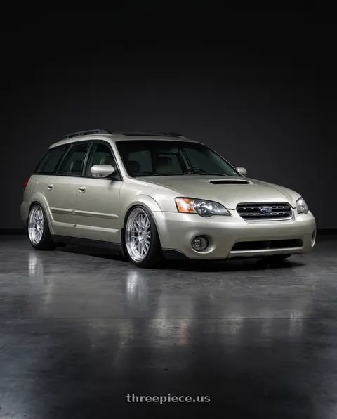 2007 Subaru Outback XT Limited with Aodhan AH02 5x100 18x8.5+35 Silver w/ Machined Lip wheels