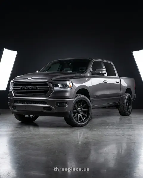 2021 Ram 1500 Laramie with Ion Type 143 6x139.7 20x10-19 Matte Black wheels