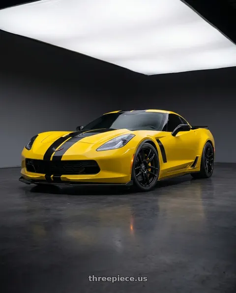 2018 Chevrolet Corvette with ESR Wheels CS SERIES CS8 5x120 19x9.5 +35 Gloss Black wheels