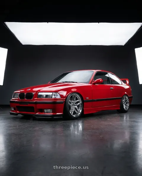 1996 BMW M3 with Heritage Wheel EBISU MonoC 5x120 18x8.5+35 Chrome wheels