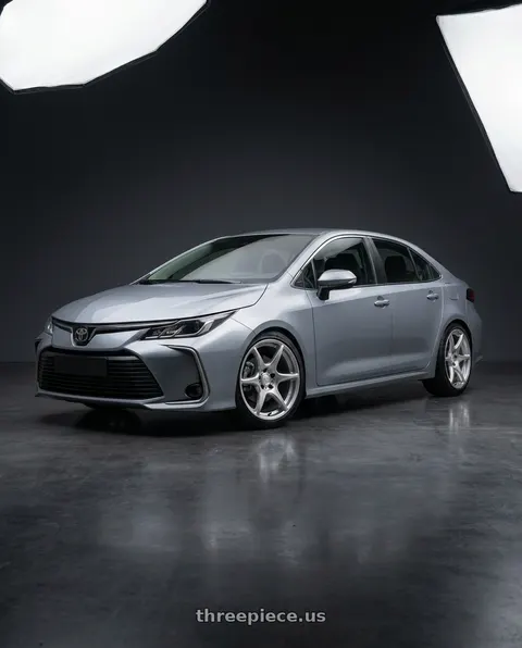 2025 Toyota Corolla with Kansei K11S Tandem 5X100 18x9 12 Hyper Silver wheels