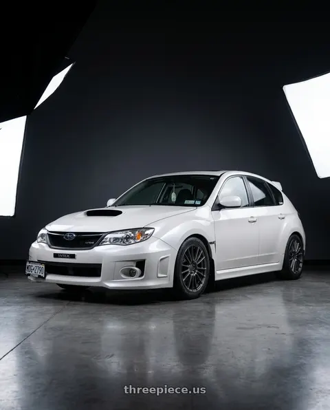 2012 Subaru Wrx Hatchback Pearl with Enkei NT03RR 5x100 18x8.5+42 Gunmetal wheels