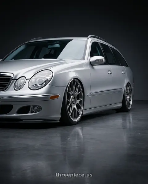 2005 Benz s211 with BBS CH-R 5x114.3 20x8.5 +38 Satin Titanium Polished Rim Protector wheels