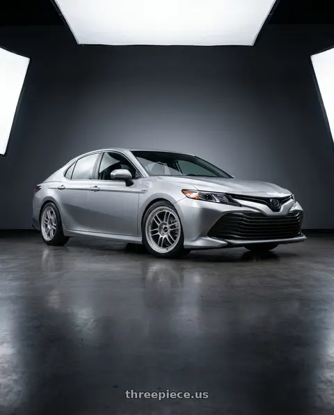 2021 Toyota Camry Hybrid LE with Enkei RPF1 5x114.3 18x8.5+40 Silver wheels