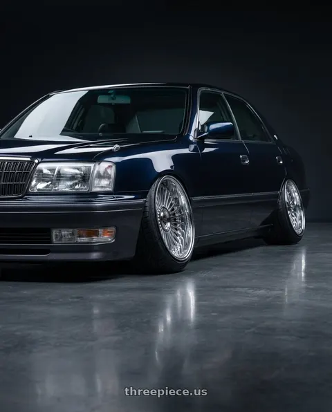 1998 Toyota crown with Work Emitz Chrome 5x114.3 19x11.0 +18 wheels