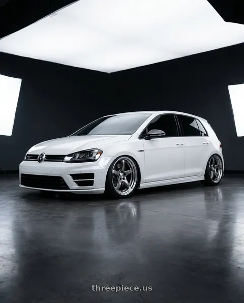 2016 Volkswagen Golf R with Work T5R 2P 5x112 19x9.0 +45 GT SILVER wheels