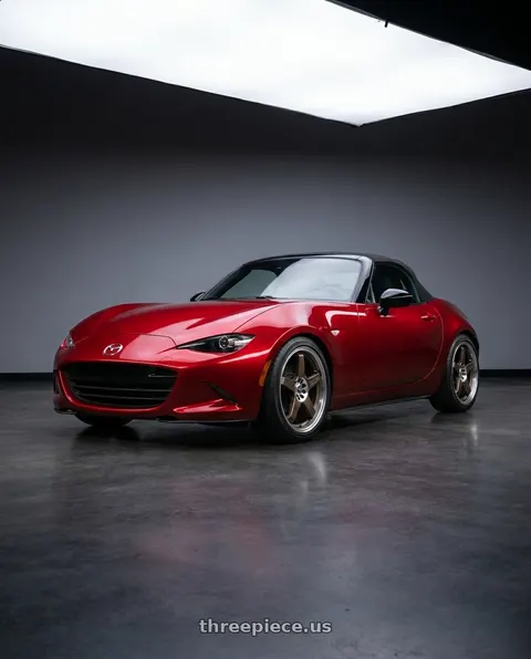 2024 Mazda MX-5 Miata with Enkei EV5 4x100/114.3 17x7+38 Matte Bronze w/ Machined Lip wheels