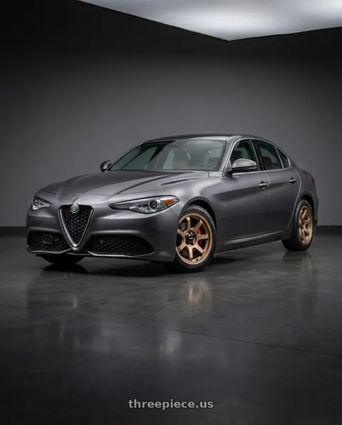 2019 Alfa Romeo Giulia TI with Vision Off-Road 351 Flow 5x110 17x8+30 Bronze wheels