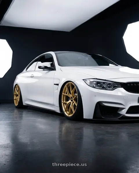 2018 BMW M4 with BBS FI-R 5x120 19x9.5+22 Gold wheels