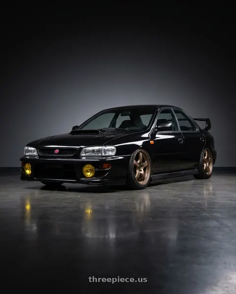 1998 Subaru Impreza with Gram Lights 57CR 5x100 18x9.5+38 Bronze II wheels