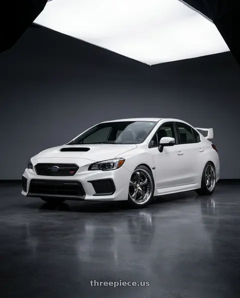 2019 Subaru WRX STI with Work Wheels VS-KF 5x114.3 18x9.5+39 Brilliant Silver Black R Disk FULL REVERSE wheels