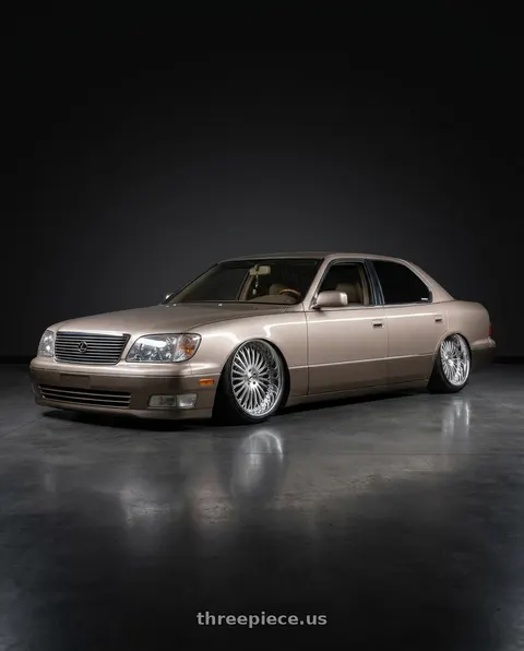 2000 Lexus LS400 with Amani Napoliano 5x112/5x114.3 22x9 +32 Brush Center Chrome Lip wheels