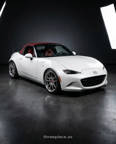 2020 Mazda MX-5 Miata with Work Cr 2P 4x100 17x8.0 +38 GT Silver wheels