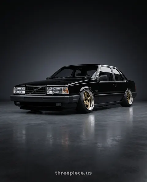 1990 Volvo 780 with Work Meister S1 2P 5x108 15x7+12 O Disk Titanium Gold wheels