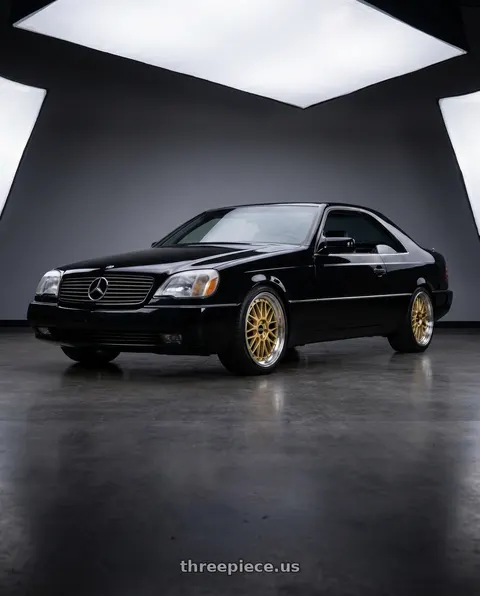 1998 Mercedes-Benz CL500 with BBS LM 5x112 19x9.0+42 Gold wheels