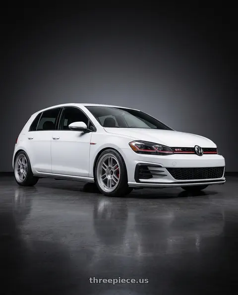 2021 Volkswagen GTI with Enkei RPF1 5x112 18x9+35 Silver wheels