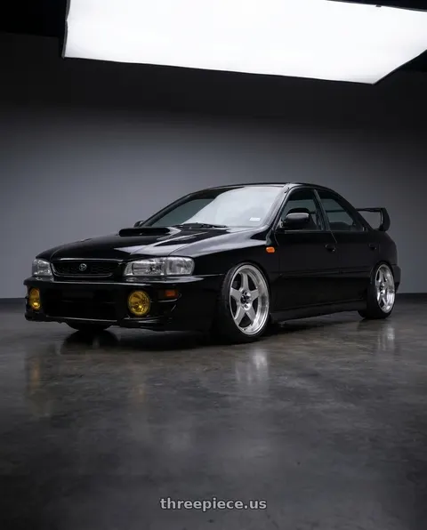 1998 Subaru Impreza with Vors SP1 5x100/5x114.3 17x8  +35 Silver Machine Face Lip wheels