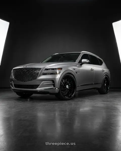 2027 Genesis GV80 Advanced with Azara AZX-101 5x114.3/5x120 22x8.5 +38 Gloss Black wheels