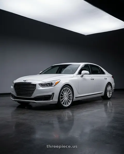 2018 Genesis G90 Ultimate with DOLCE PERFORMANCE GHOST 5x114.3 20x8.5 +38 Gloss Silver Machined Face wheels