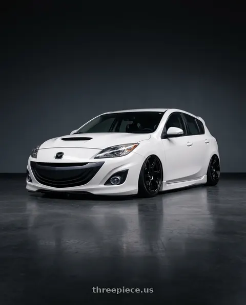 2012 Mazda 3 Mazdaspeed with Advan RGIII 5x114.3 18x9.0+35 Gloss Black wheels