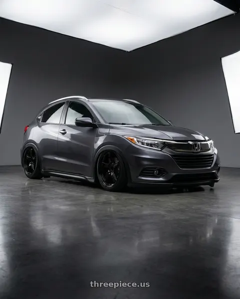 2020 Honda HR-V with Gram Lights 57CR 5x114.3 19x9.5+25 Glossy Black wheels