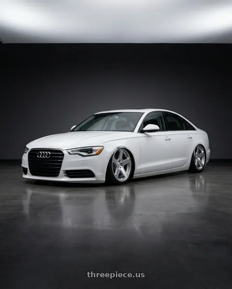 2013 Audi A6 with Rotiform RC200 NUE 5X120 20x8.5 +35 GLOSS SILVER W/ MACHINED FACE wheels