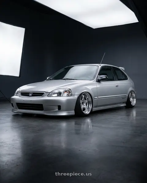 1999 Honda Civic DX with SSR Professor SP1R 4X100 16X7 39 SL Disk Silver wheels