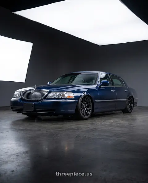 1997 Lincoln Town Car with Black Rhino Hard Alloys BR020 DIAMONDBACK 5X114.3 18x9 +12 MATTE BLACK wheels