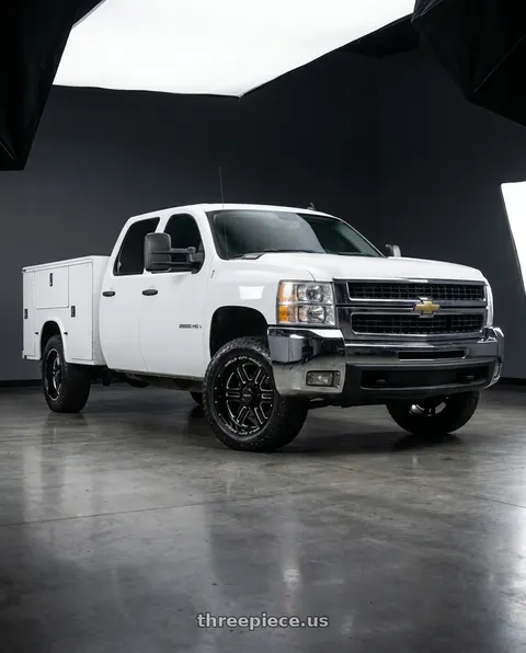 2009 Chevrolet Silverado 1500 with WELD Off-Road Chasm 8x165.1 18x9 0 Gloss Black/Milled wheels