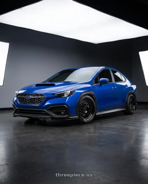 2023 Subaru WRX with Aodhan DS03 5x114.3 18x9.5 +30 Black Vacuum w/ Gold Rivets wheels
