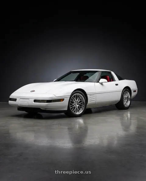 1994 Chevrolet Corvette with Cray EAGLE 5X120.65 18X9 +50 SILVER W/ MIRROR CUT FACE & LIP wheels