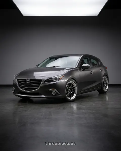 2017 Mazda 3 Grand Touring with Konig Hypergram 5x114.3 18x9.5+35 Metallic Carbon w/ Machined Lip wheels