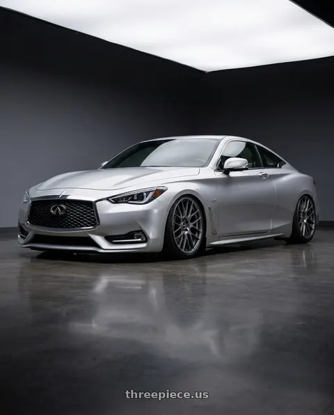2020 INFINITI Q60 with Ssr Gtv04 5x114.3 19×8.5x8.5+45  METALLIC GRAY wheels
