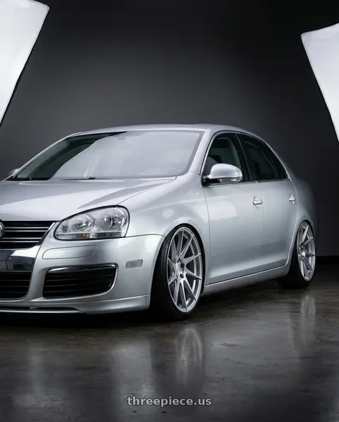 2009 Volkswagen Jetta with Aodhan AH09 5x112 18x8.5 +35 Gloss Silver Machined Face wheels
