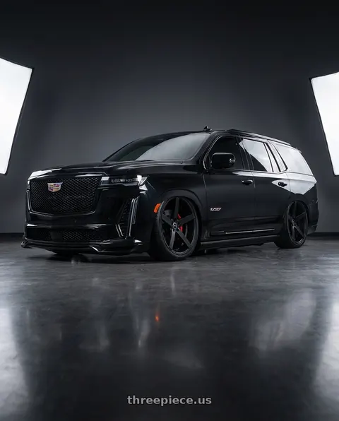 2024 Cadillac Escalade V with Strada Perfetto 6x139.7 26x10 +26 Stealth Black wheels