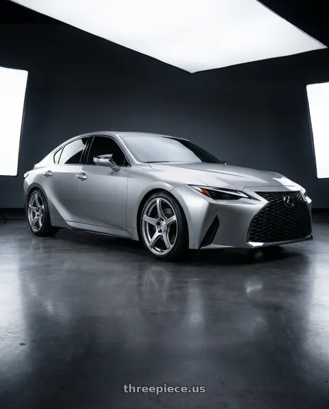 2021 Lexus IS300 with Work Emotion T5r 5x114.3 19x8.5 +35 Glow Silver wheels