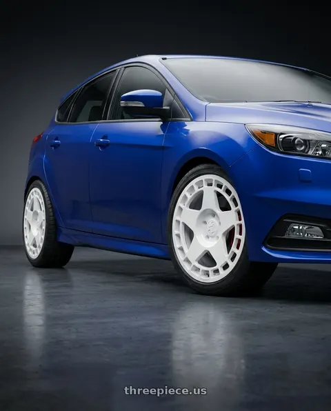 2016 Ford Focus ST with fifteen52 TURBOMAC 5x108 18x8.5 +42 RALLY WHITE (GLOSS WHITE) wheels