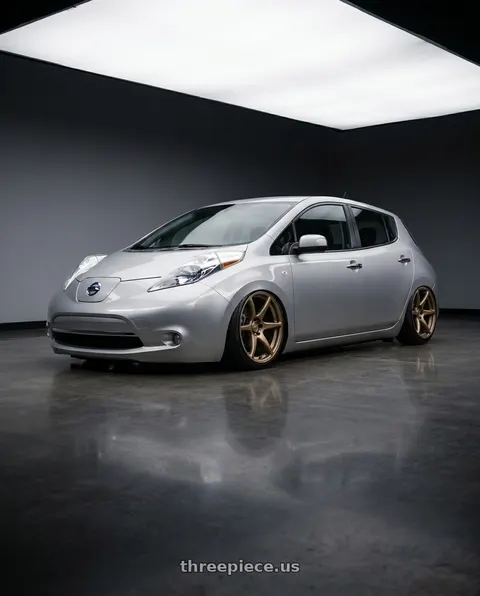 2017 Nissan LEAF with Kansei K11B Tandem 5X112 19x10.5 22 Bronze wheels