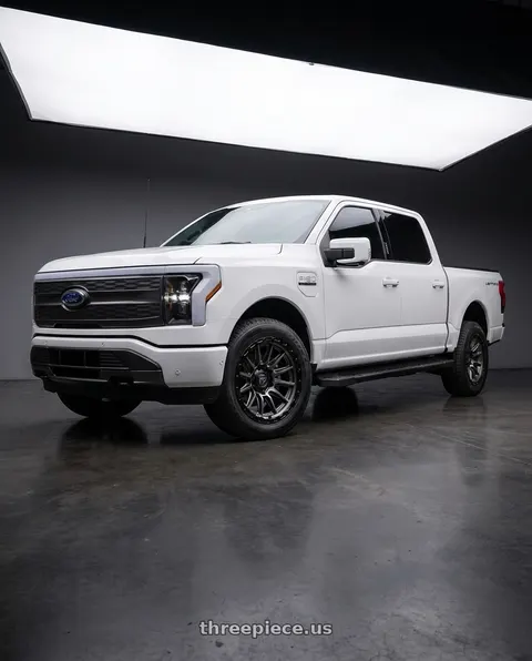 2022 Ford F-150 Lightning with Fuel 1PC FC866 PISTON 6X135 22x9.5 +20 MATTE GUNMETAL W/ GLOSS BLACK LIP wheels