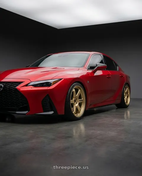 2023 Lexus IS500 with Volk Racing TE37SL 5x114.3 18x10.5 +15 GOLD wheels