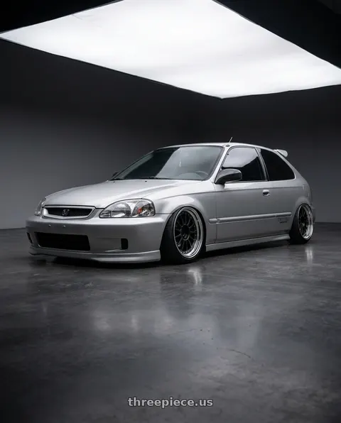 1999 Honda Civic with SSR Professor TF1 4X100 18X8+19 HP Disk Flat Black wheels