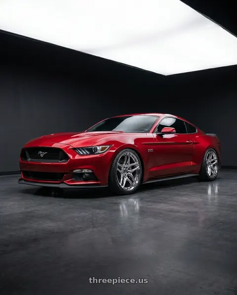 2015 Ford Mustang GT with HERITAGE WHEEL EBISU MONOC 5x114.3 19x9.5 +38 CHROME wheels